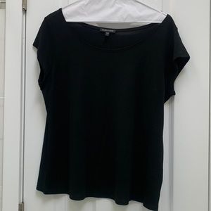 Black Cap sleeve silk tee